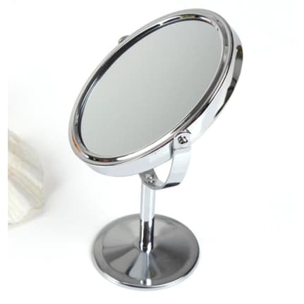 Espelho De Mesa Maquiagem dupla face aumenta 2 X gira 360 GR