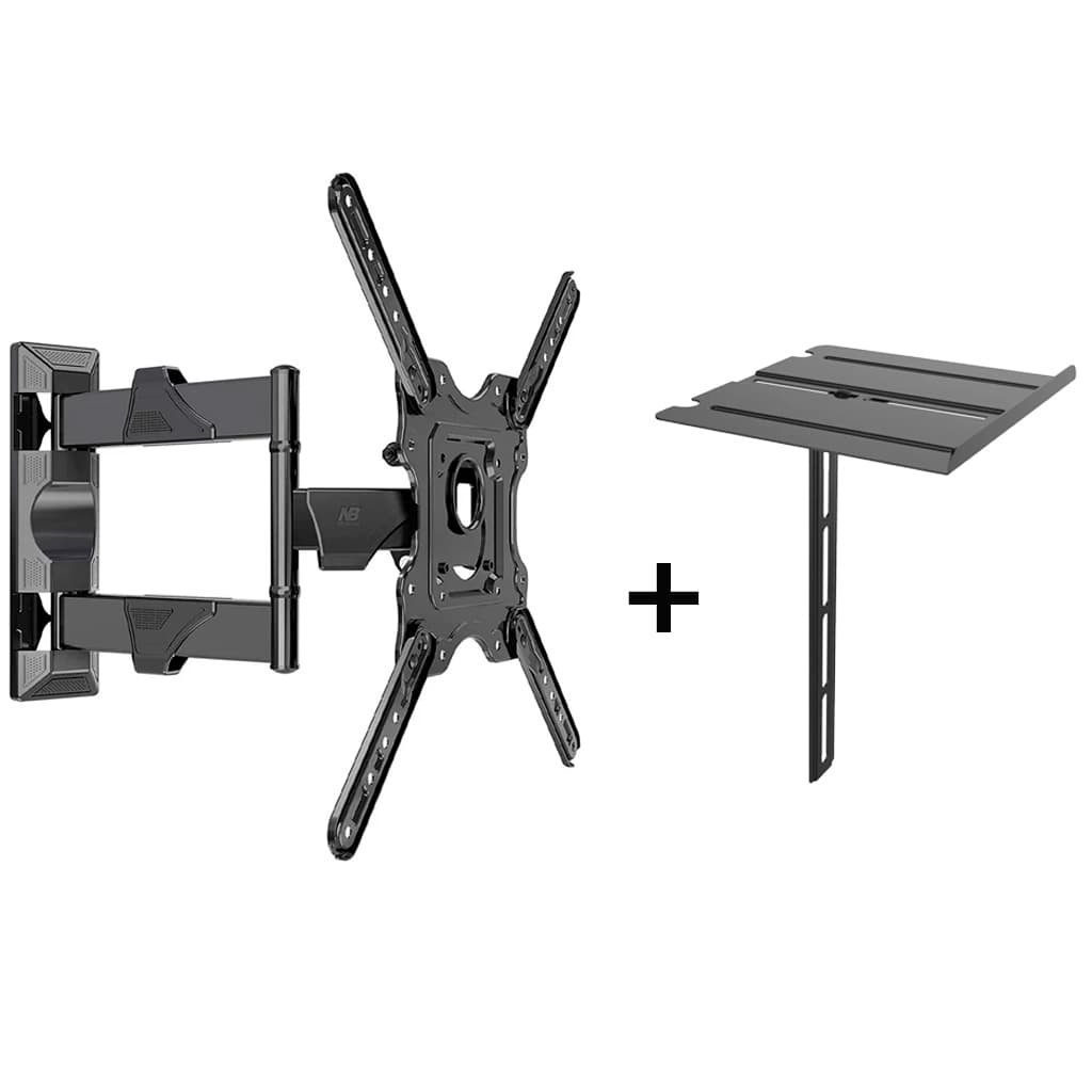 Suporte Tri Articulado para TV 32 39 40 43 49 50 55 com Bandeja DVD Blu ray Receptor SKY NET ACE06 ELG