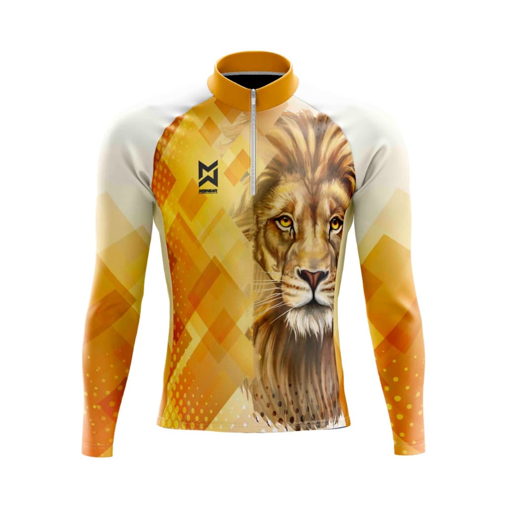 CAMISA CICLISMO LEÃO LARANJA MANGA LONGA MASCULINO/FEMININO/INFANTIL