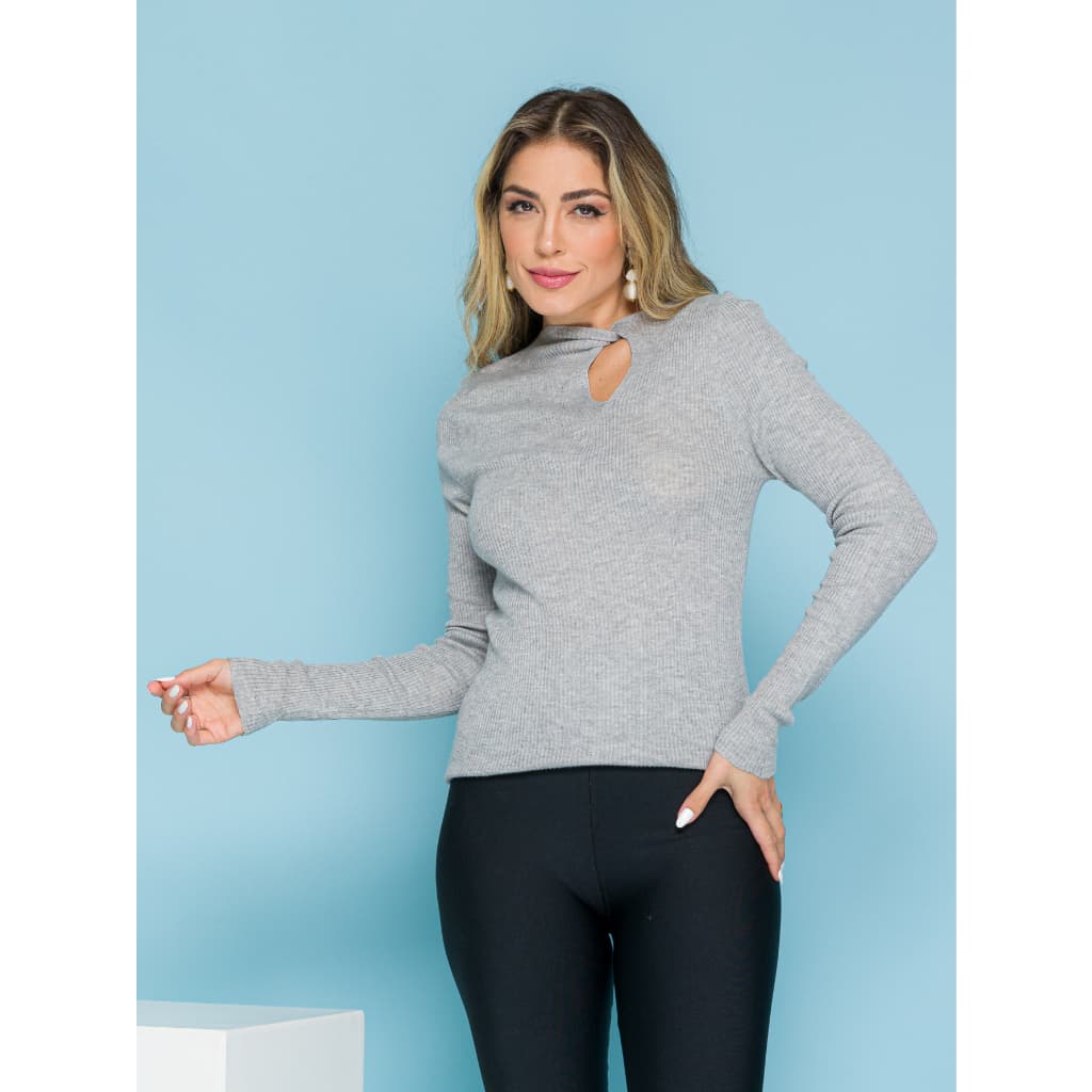 Blusa de frio feminina manga comprida nova primavera e outono030