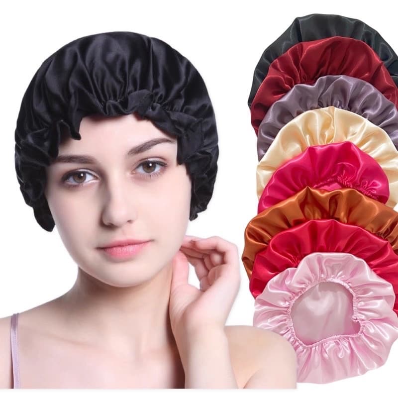 Kit com 5 Toucas de Cetim Antifrizz Touca de Banho de Cetim Touca de Banho de Cetim