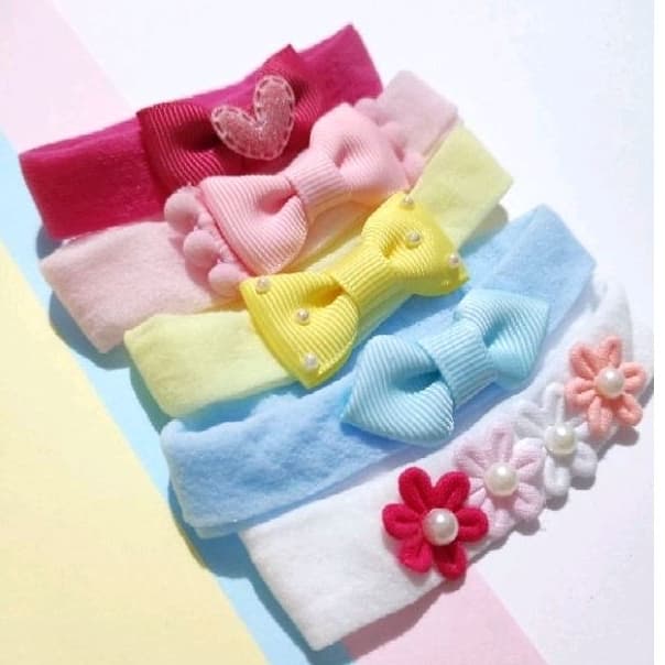 Kit laços 5 unidades, FLOZINHA, Acessório para laços de cabelo infantil