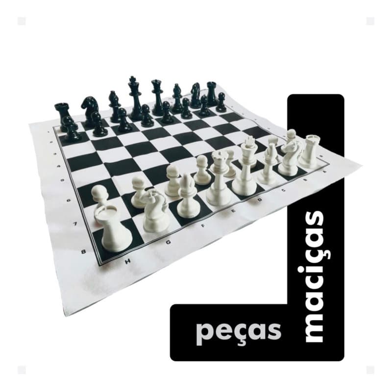 Jogo de Xadrez Tabuleiro Escolar Jogo Oficial Tabuleiro Napa Peças Maciças Top