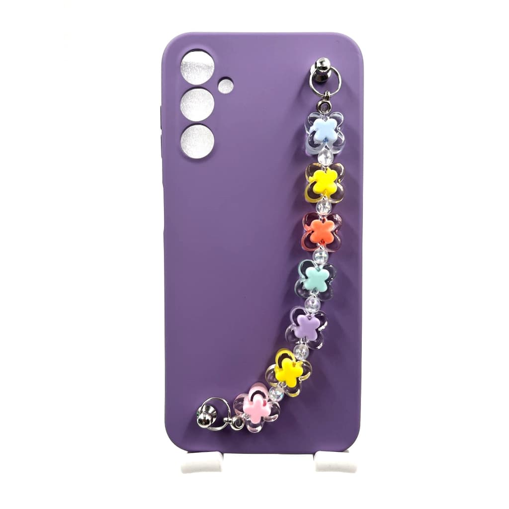 Capa Capinha Aveludada Anti-queda Impacto Para celular Samsung Galaxy A14 5G com pulseira ( FLOR 1)