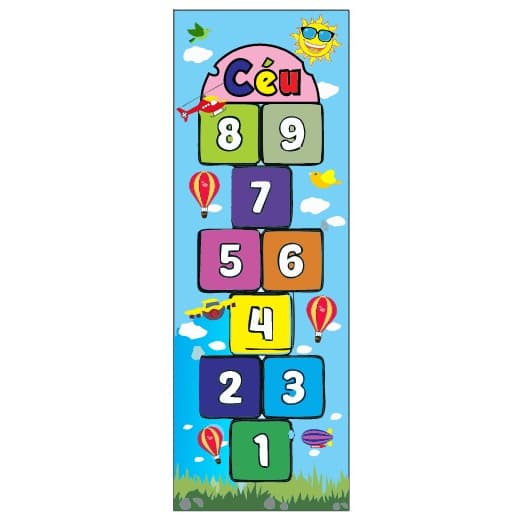Tapete Ilustrativo Amarelinha SOL - PROMOÇÃO - Diversão garantida 70x200cm - 90x210cm