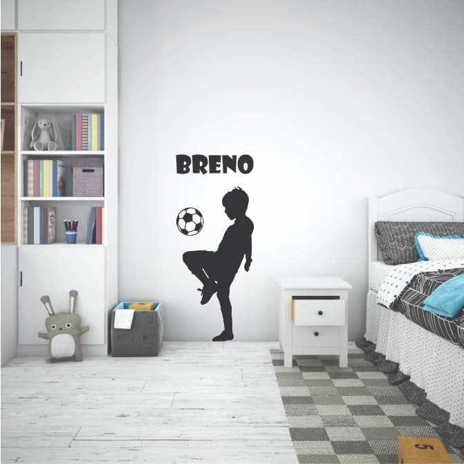 Adesivo Decorativo Jogador De Futebol Com Seu Nome