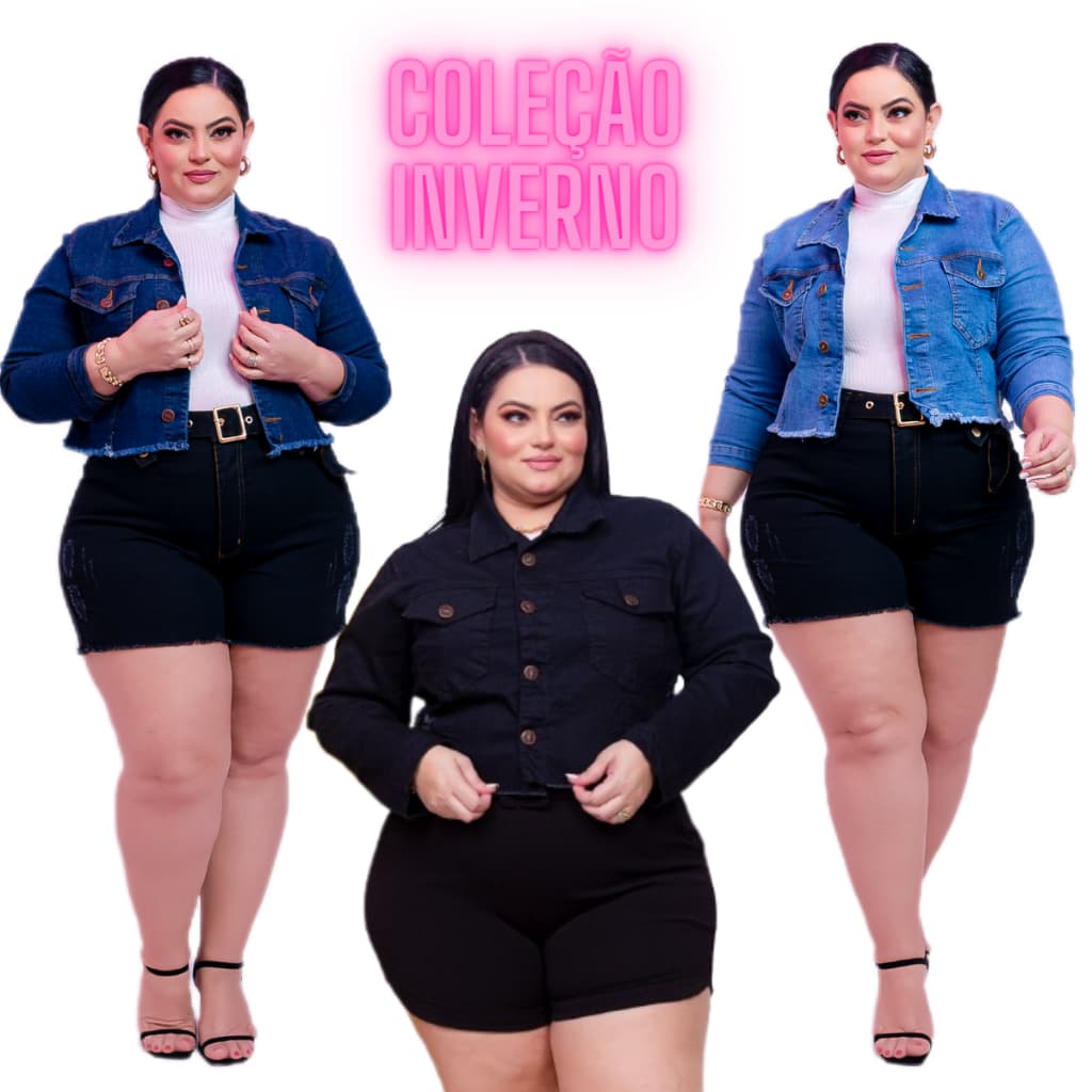 Jaqueta Plus Size Feminino Jeans Inverno 2026