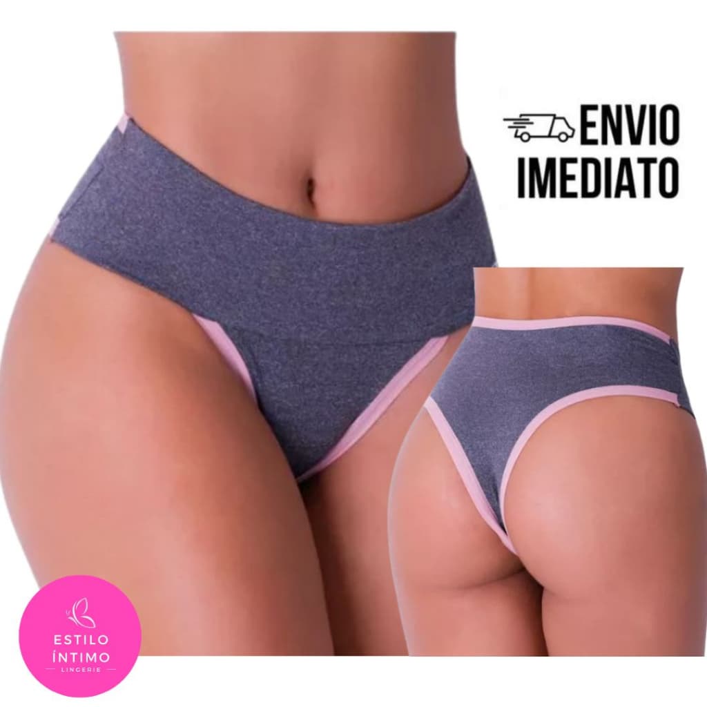 Kit 12 Calcinhas Fitness Cós Alto Compressão