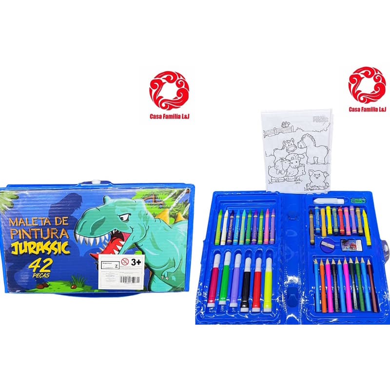 Brinquedo Maleta Escolar Com Canetinha + Lapis De Cor E Acessorios 42/68/86/150/168pç