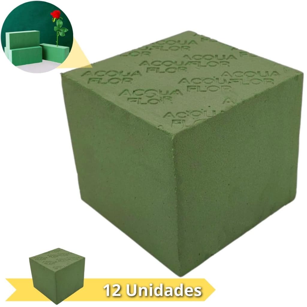 Kit Esponja Fenolica Floral 12 Un P/Arranjos De Plantas Flores Frescas E Artificiais Alta Retenção