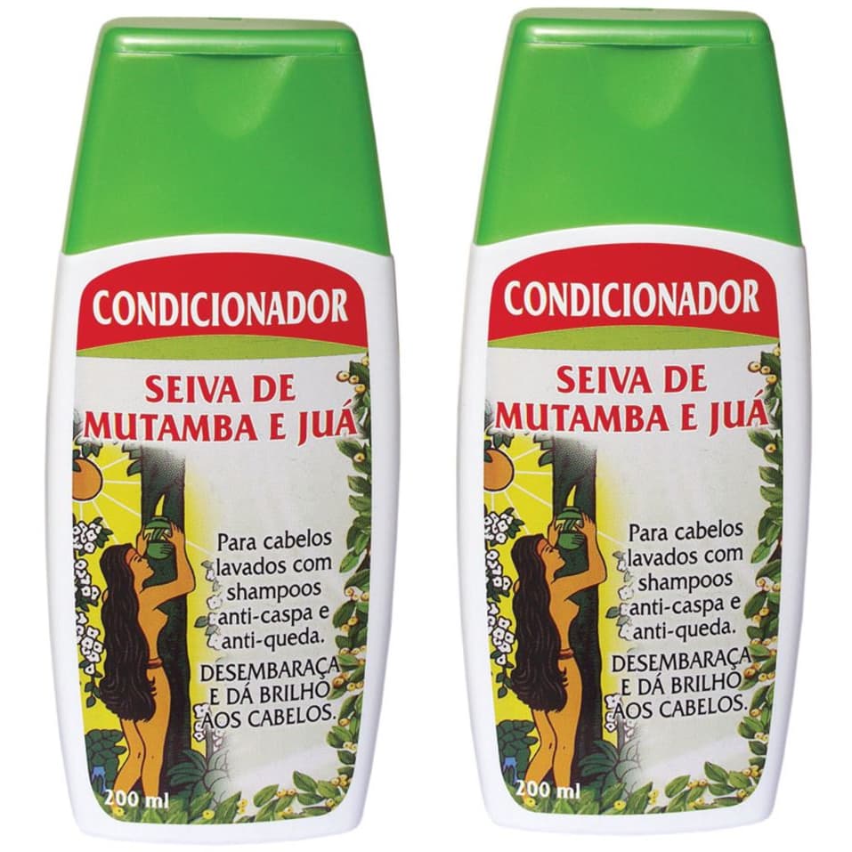 Kit 2 Condicionador Seiva de Mutamba e Juá 200ml Condicionador para cabelos lindos e hidratados Seiva Mutamba e Juá