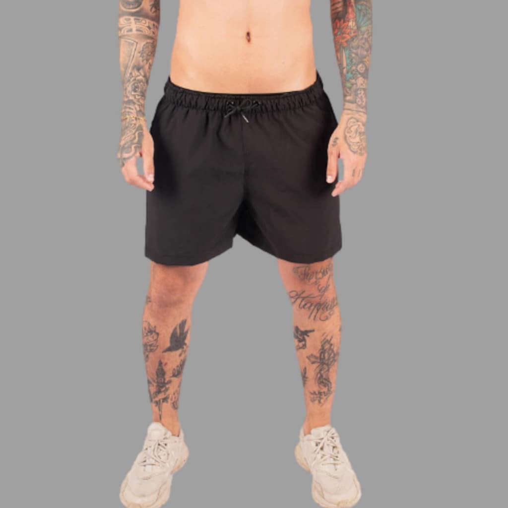 Shorts Mauricinho Elástico Moda Praia Academia Corrida Bermudas Preto