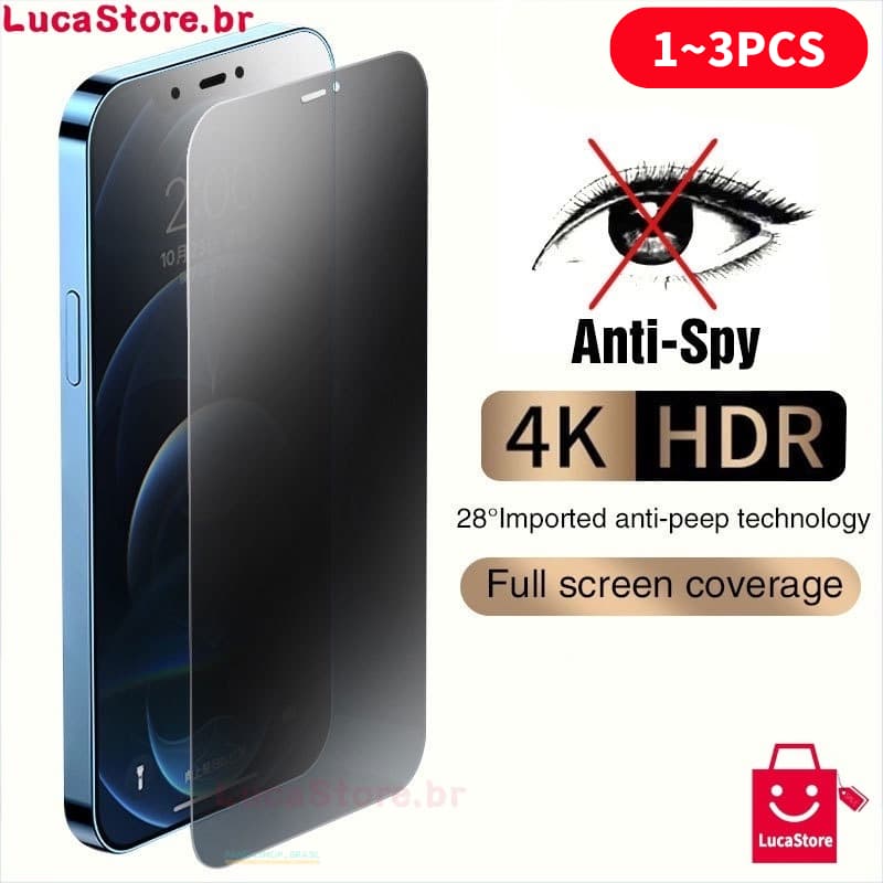 Película De 3D Vidro Privacidade IPhone Anti Spy Para Todos Modelos Iphone 14 13 12 11 Xr Xs 7 8 Plus Pro Max