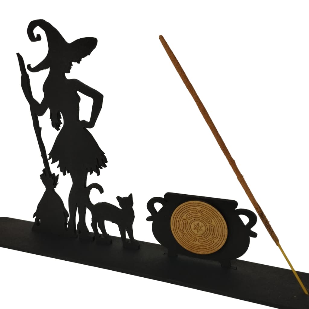Incensário Bruxa porta incenso fases da lua mdf cru mandala lua tripla trilune celta wicca magia pentagrama deusa