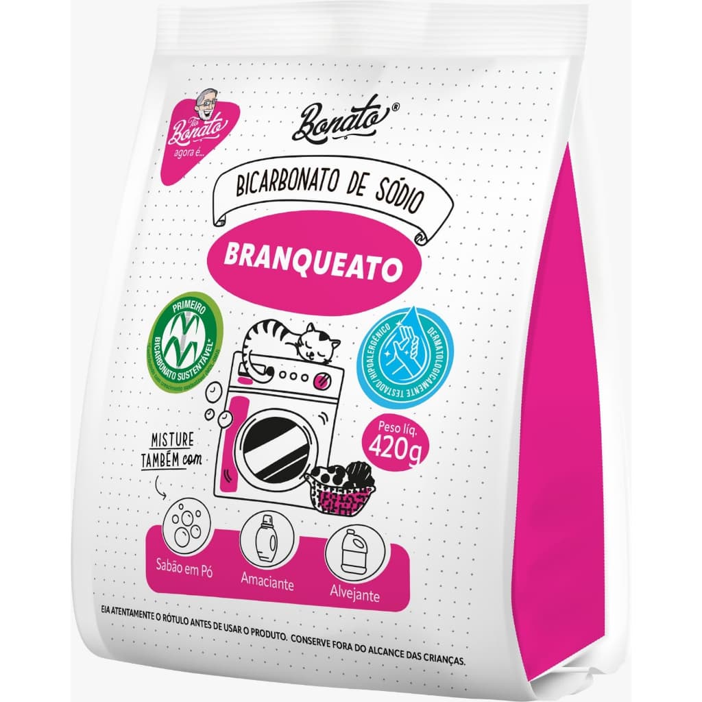 Tira Manchas Pó Tio Bonato Branqueato Sem Perfume Limpeza 420g