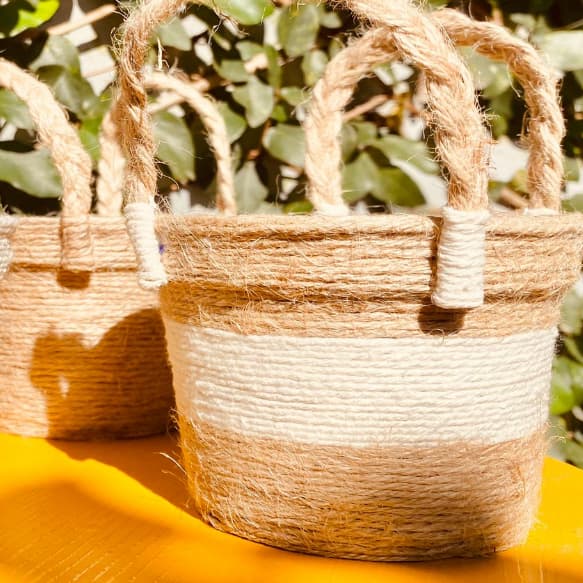 Vaso para Plantas revestido/Vaso decorativo sem alça/Vaso de Plástico/Boho Chic