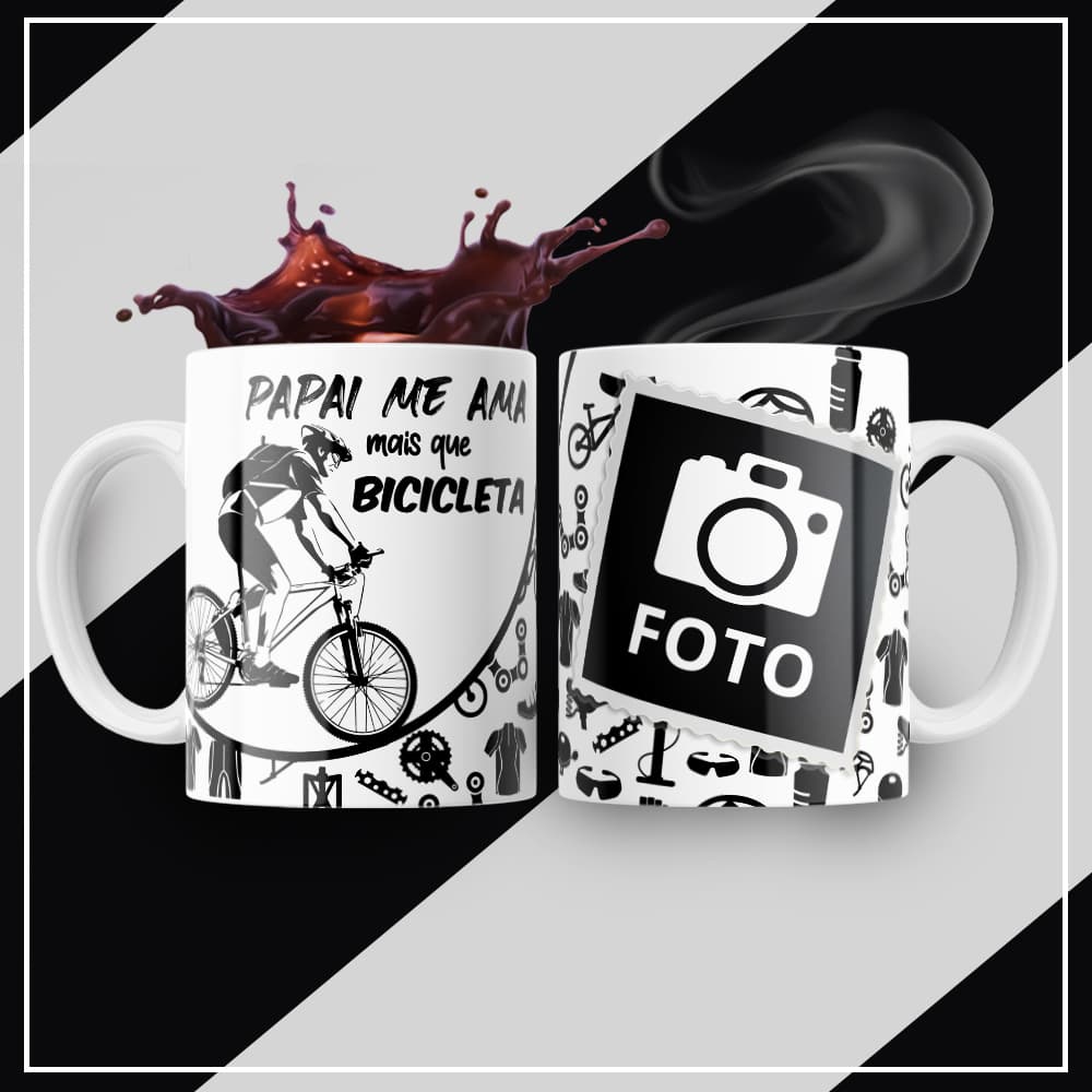 Caneca Personalizada de Porcelana Com Foto Para Dia Dos Pais - Presente