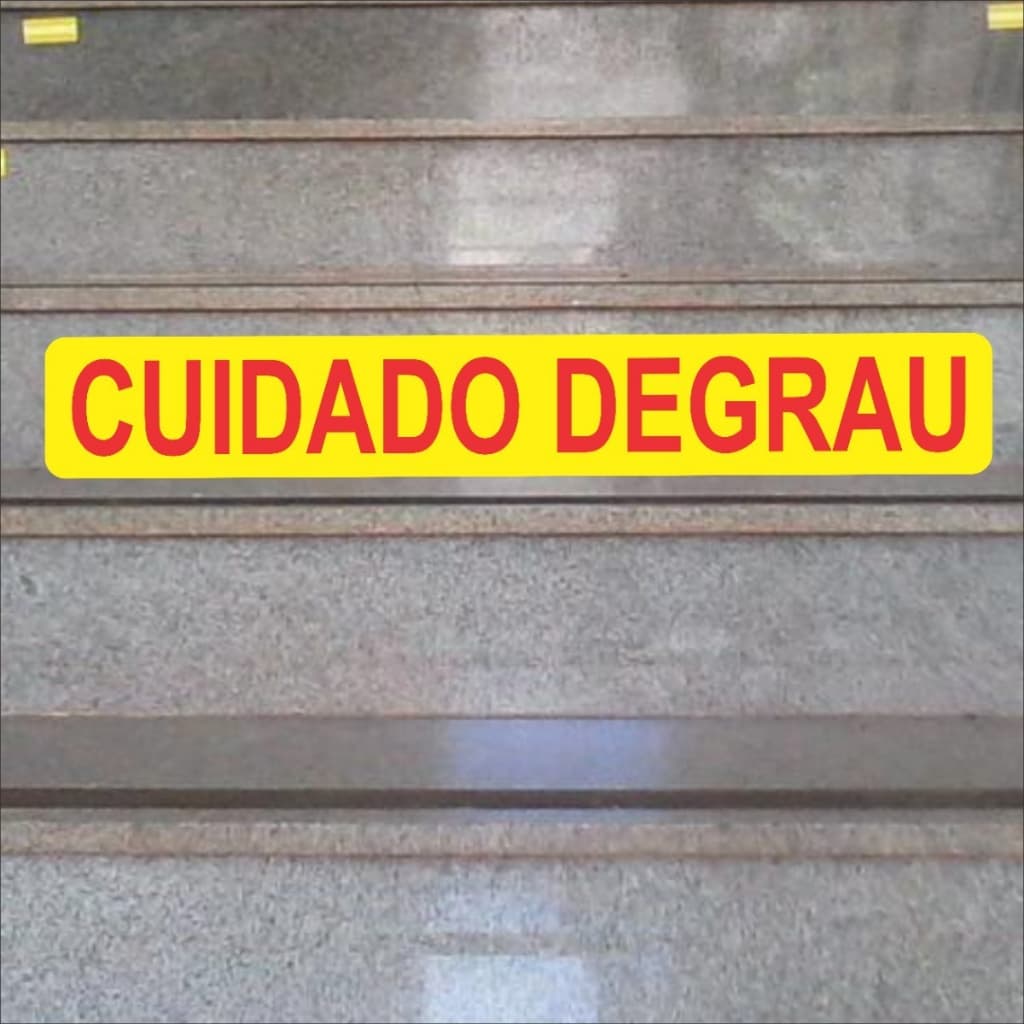 Adesivo Cuidado com o Degrau – Fácil Aplicação, Sem Placa ou Fita P/ Degraus
