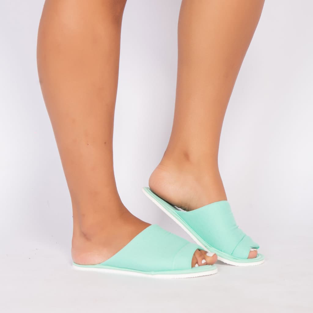 Kit 10 Chinelo De Quarto Liso Feminino Pantufa Infantil E Adulto Em Malha Premium Dyeu Modas