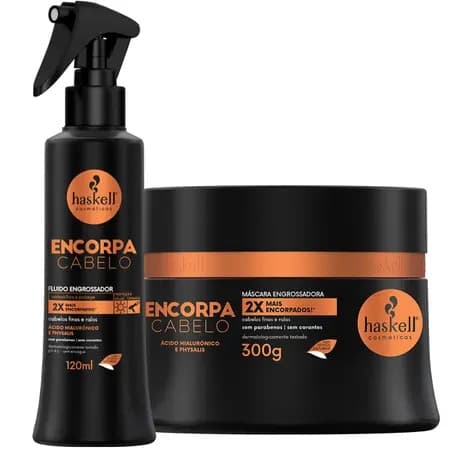 Haskell Encorpa Cabelo Máscara 300g + Fluído Engrossador 120ml