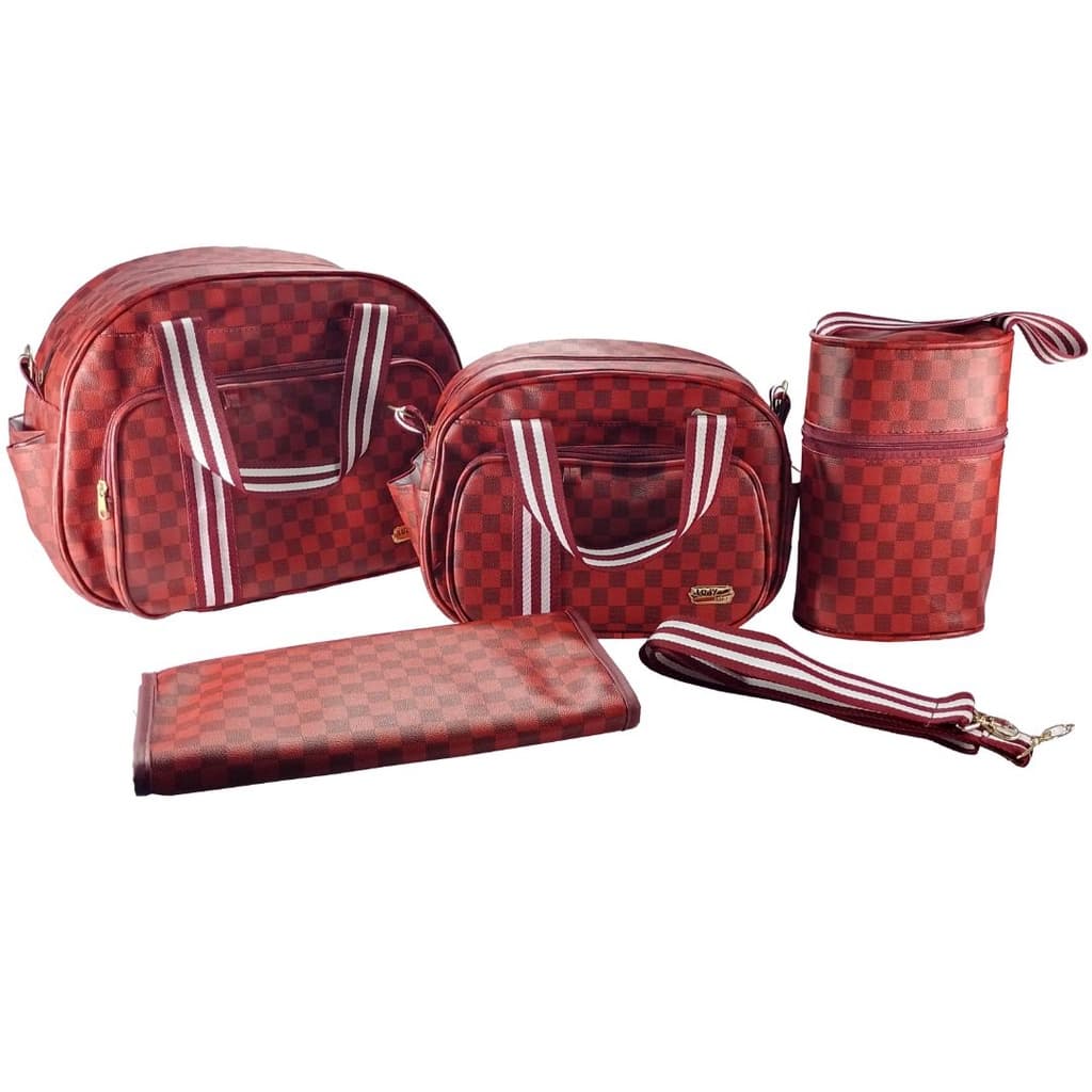 Kit Bolsa Maternidade Bolsa G, Bolsa P, Trocador e  Porta Mamadeira térmico 4 Peças