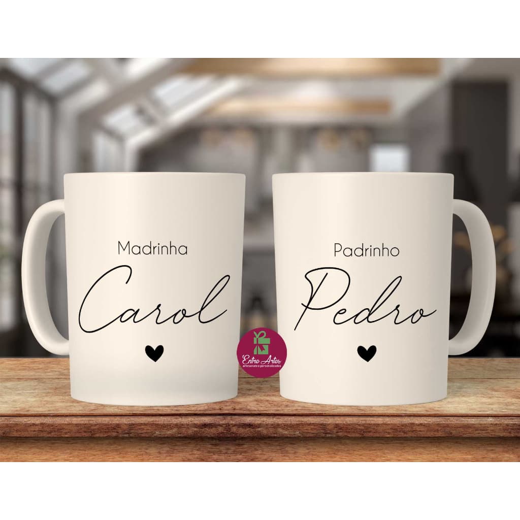 Caneca De Batismo Padrinho Madrinha Batizado Dindo E Dinda