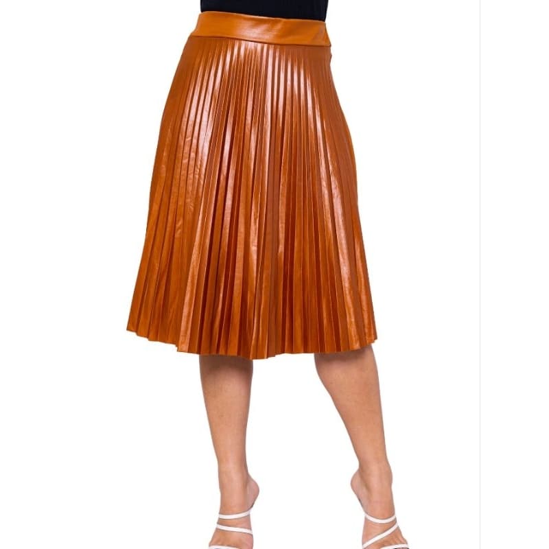 Saia Midi Brilhosa Plissada Cirrê Feminina Moda Evangélica Super Fashion