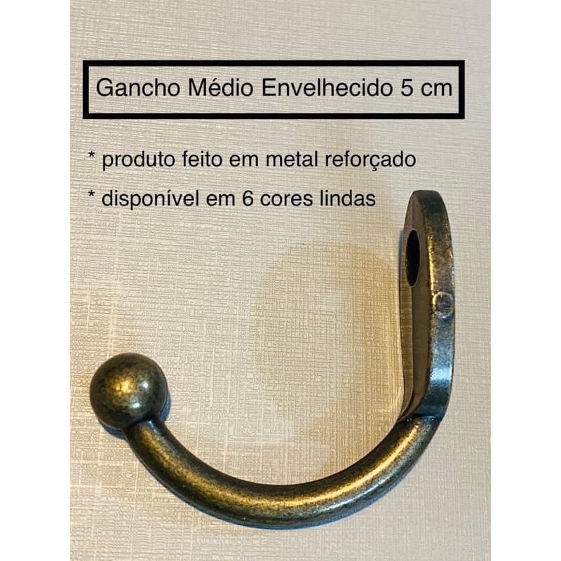 2 Ganchos ferro cromado reforçado 5 cm pintura especial.