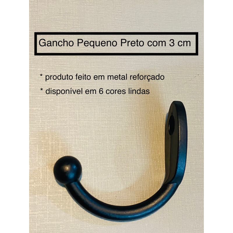 4 Ganchos super resistente de ferro com pintura especial  3 cm pequeno