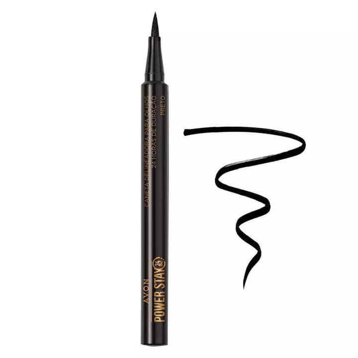 Delineador Líquido Preto Avon Power Stay - 1,2ml (Caneta Delineadora)