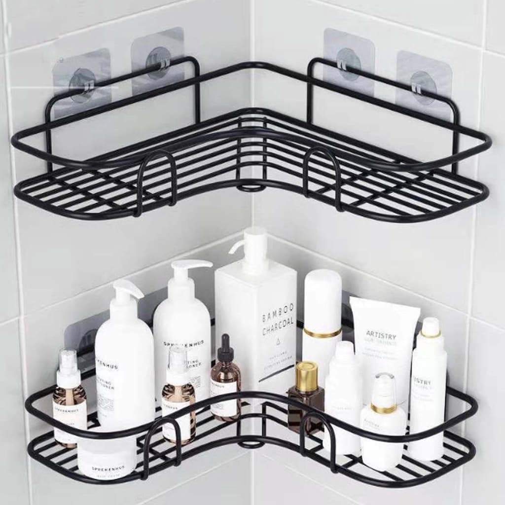 Suporte Para Shampoo Com 4 Ganchos Em baixo de Banheiro Na Parede De Aço Metal Sabao Cozinha organizador