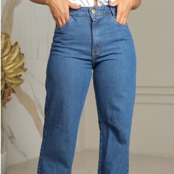 Calça Wide Leg Tradicional Pantalona Moda Feminina
