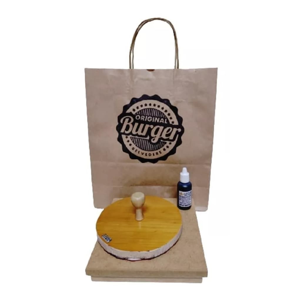 Kit Carimbo Personalizado 01 carimbo 10x10 + 01 Almofada + 01 tinta