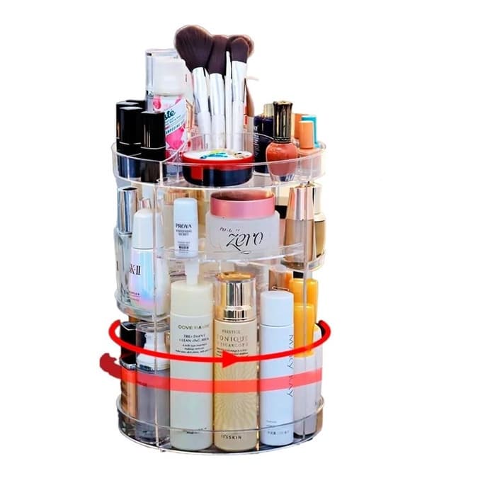 Organizador Maquiagem Cosmético Giratório 360º Torre Perfume Creme Acrílico 4 andares