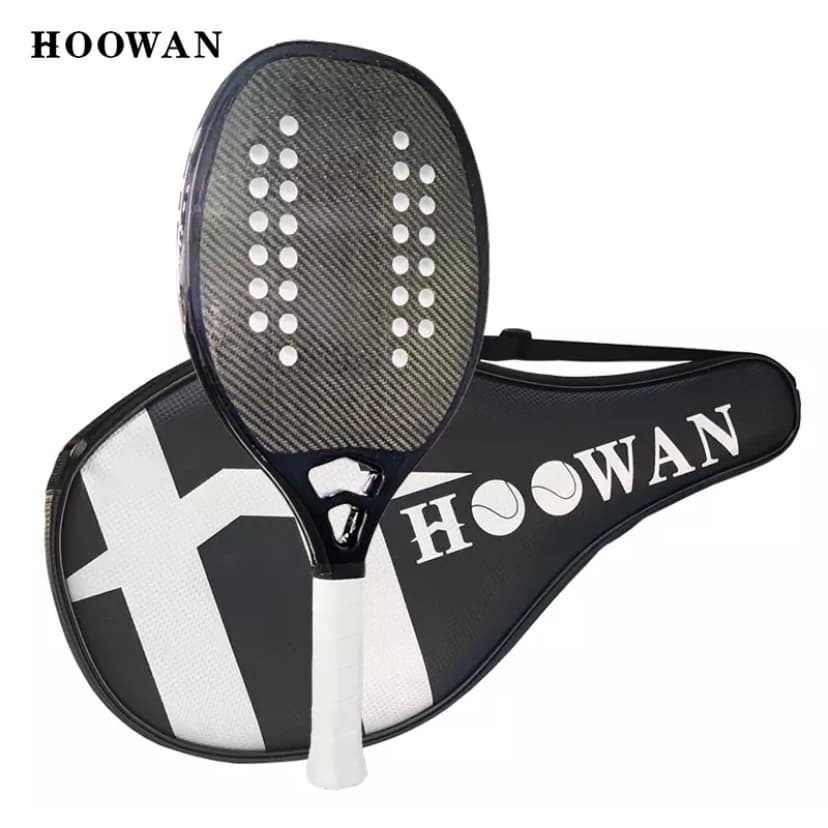 Raquete Beach Tennis Kevlar Hoowan com 1 bola 1 grip e 1 protetor de cabeça de raquete