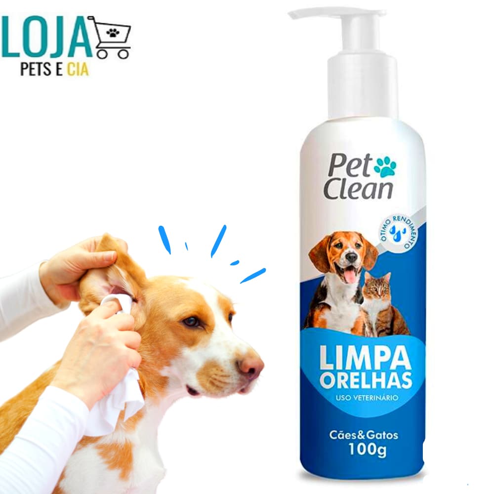 Limpa Orelhas de Cães Gatos Pets 100g Pet Clean produto é formulado ingredientes naturais possui ação antibactericida