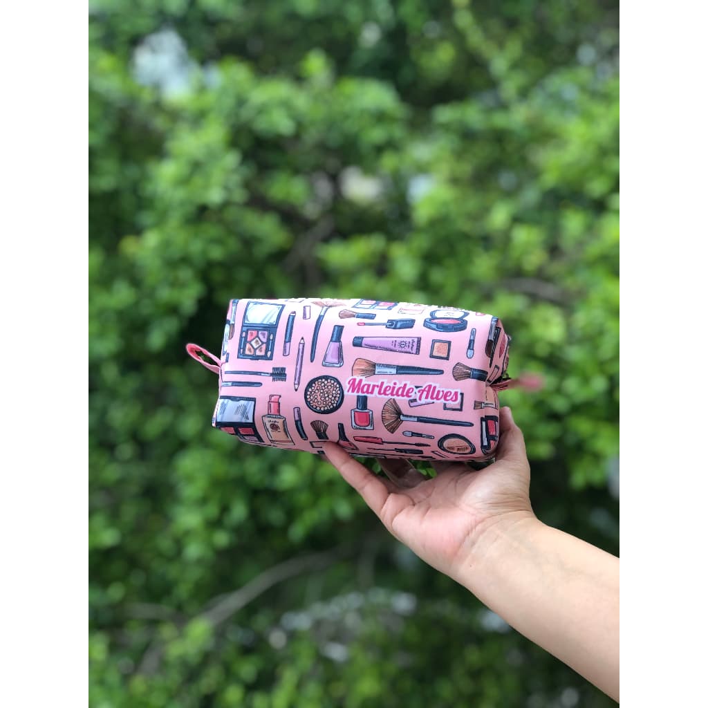 Necessaire Box Personalizada com Nome Organizador Porta Maquiagem