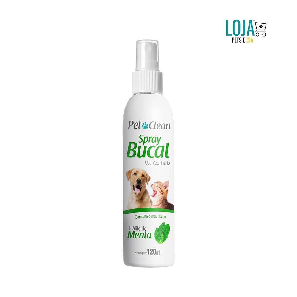 Spray Bucal de Menta - Pet Clean - 120ml - Hálito fresco e saudável para o seu pet