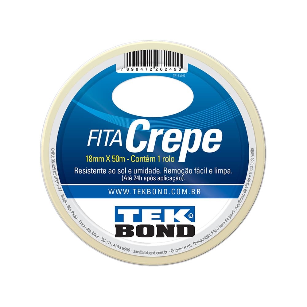 Fita crepe tekbond 18mm x 50 m FTA2490