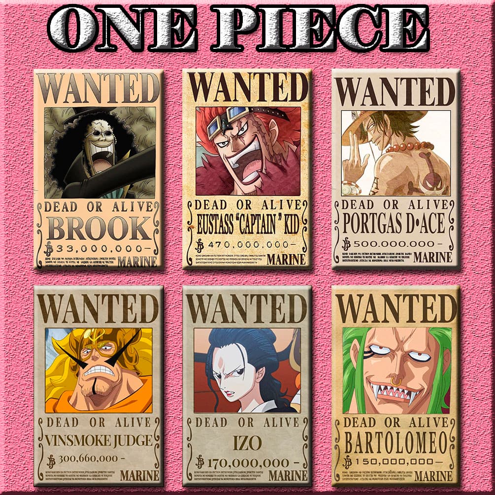 Quadros Decorativos Placas Animes Desenhos One Piece Geek Desenho Clássico 13x20cm Decoração Sala Quarto