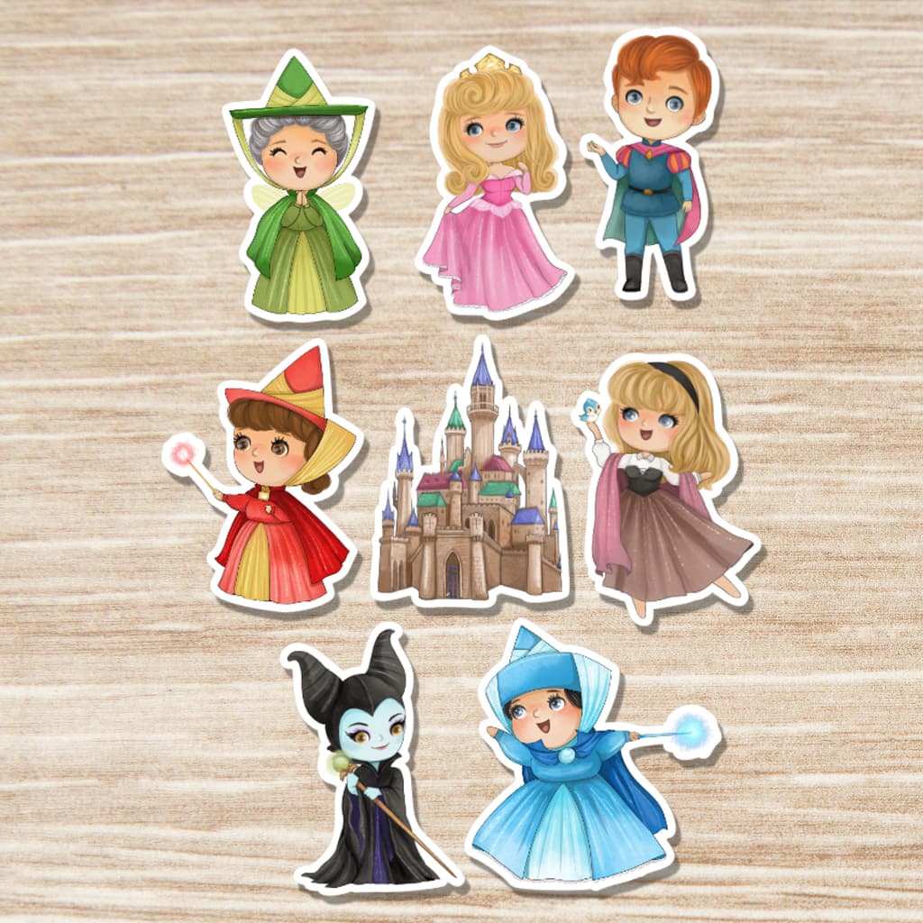 Apliques Festa Bela adormecida Opção 3,5 cm, 5 cm ou 7,5 cm para decorar