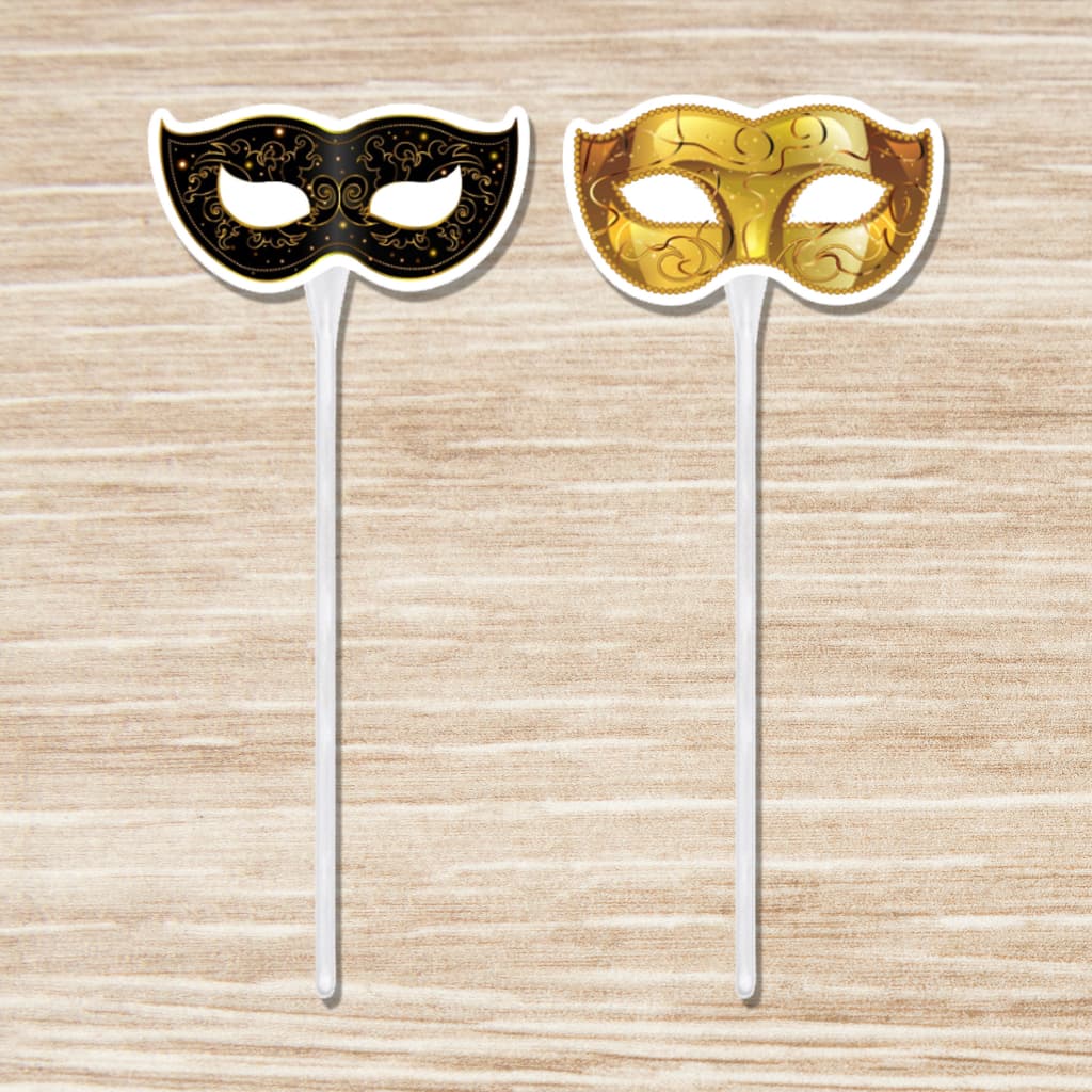 50 ou 100 Topper para doces festa Baile de máscaras carnaval
