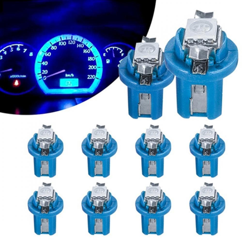 10 x Lampada T5 b8.5 12v Painel Carro Azul - 10 Uni