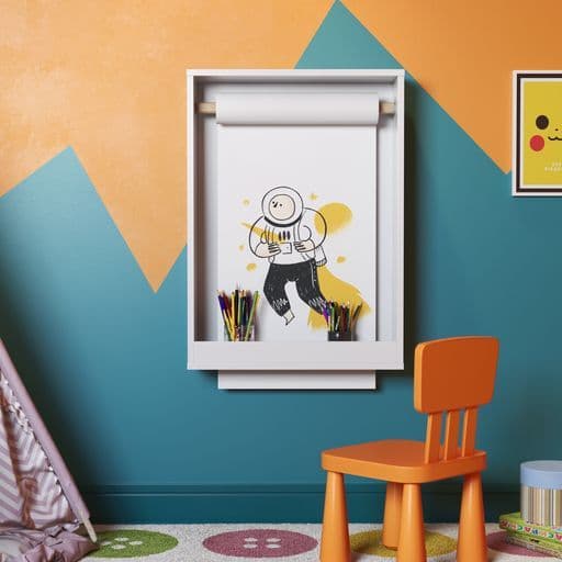Lousa Infantil C/ Rolo De Papel Painel Criação De Desenhos