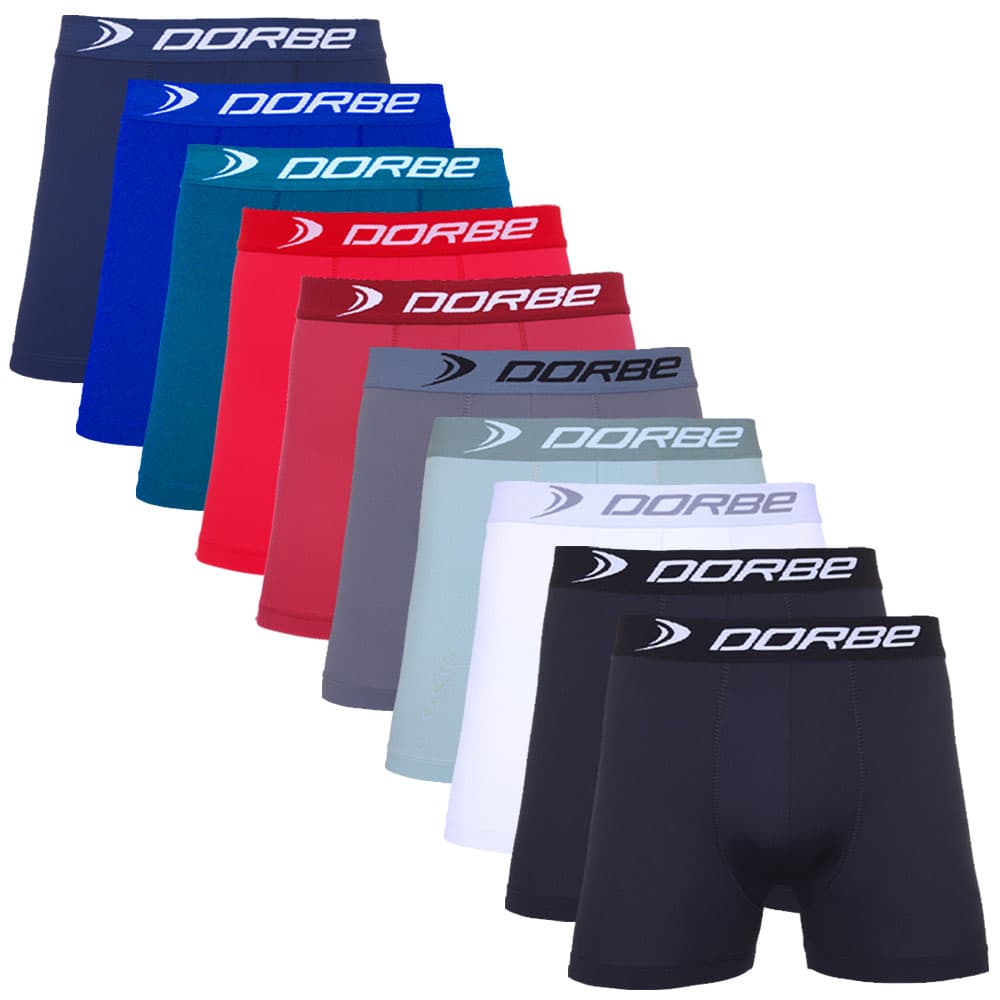 Kit 10 Cuecas Boxer Microfibra Dorbe Não Enrola Original Masculina Cueca Box Masculino
