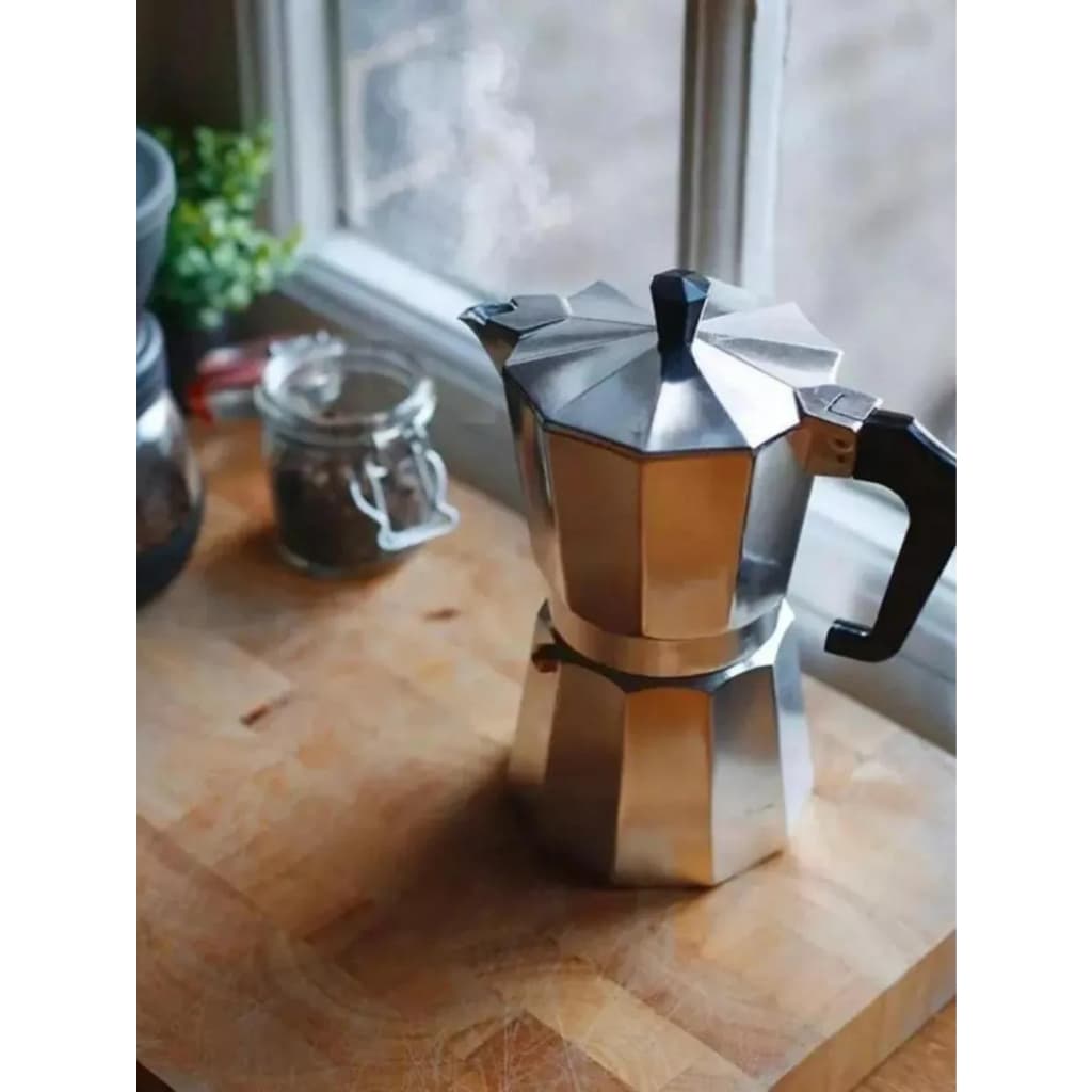 Cafeteira Italiana Moka 9 Xícaras Alumínio Café Expresso Portátil