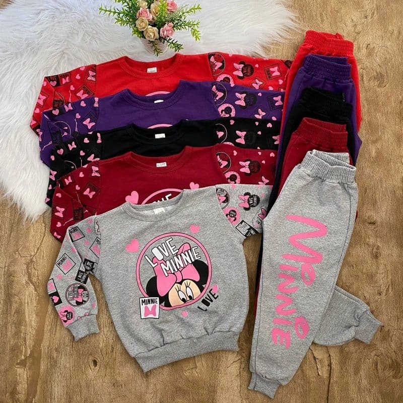 Conjunto Moletom Infantil Feminino Minnie