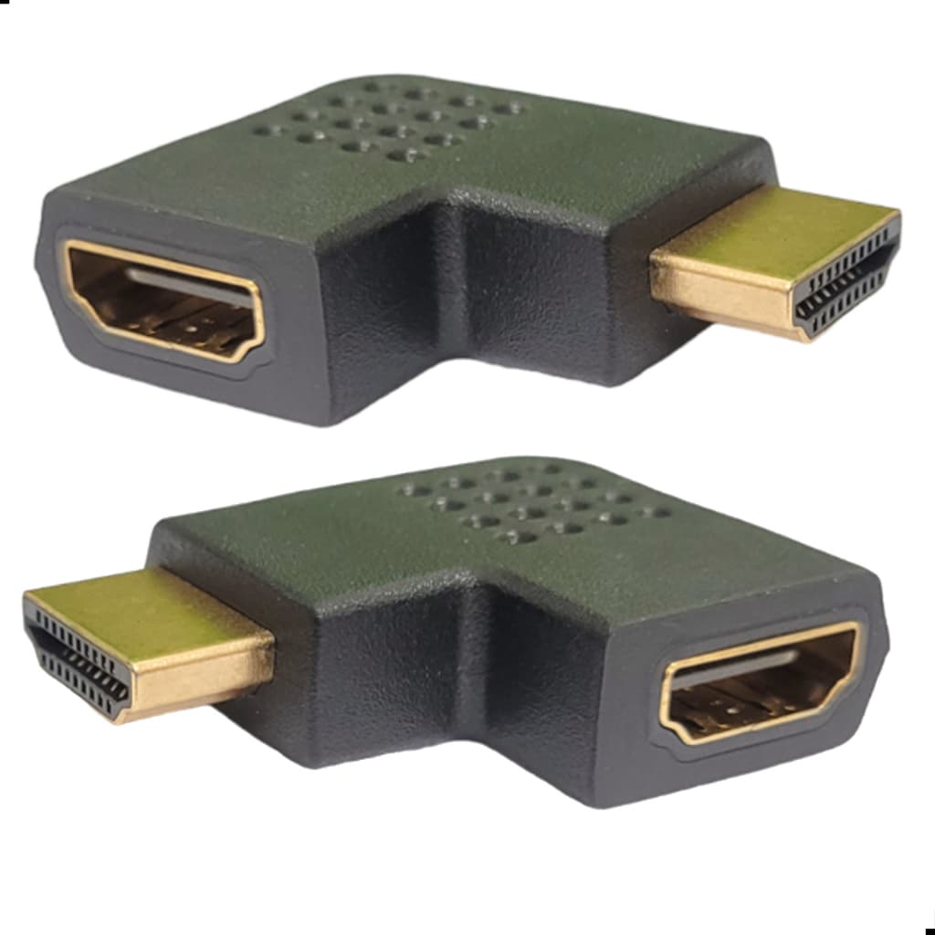 Adaptador Hdmi 90 Graus Em L Hdmi Macho X Hdmi Femea Horizontal Direita Esquerda
