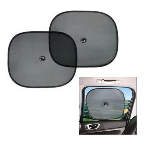 Kit Com 2 Unidades Protetor Solar De Tela dobrável Para Vidro Lateral De Carro Com Ventosa Multiuso Automotivo Tapa Sol 44x37 Anti-Uv