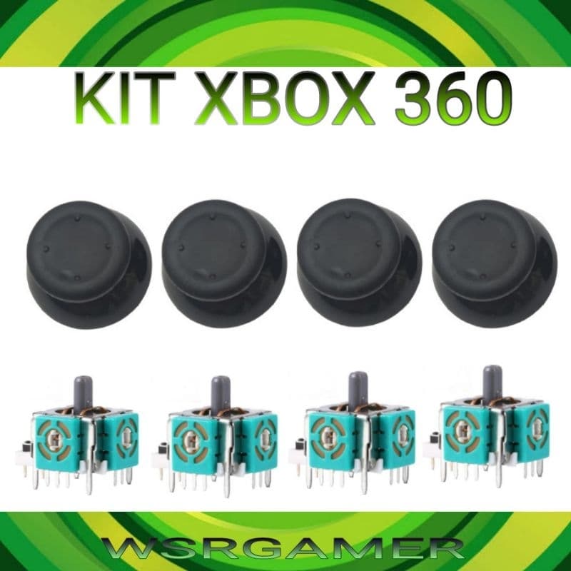 KIT 4 CONJUNTOS ANALÓGICO XBOX 360 4 BOTÕES E 4 DIRECIONAL
